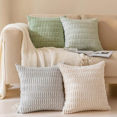 Set of 2 Luxury Corduroy Throw Pillow with Pillow Inserts, 18