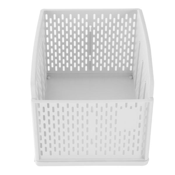 2pcs Foldable Plastic Wardrobe Closet Cabinet Storage Organiser Stackable Pull Out Drawer Baskets with Ventilation Holes for Jeans, Clothes, Bras, Underwear, Books Dividers Shelf Bedroom Home Office Space-Saving