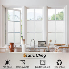 Rabbitgoo Window Film Privacy Film for Glass Windows, Frosted Glass Sticker Static Cling without Glue for Bathroom Home Office Matt 44.5X200 Cm
