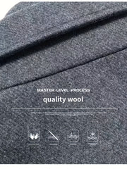 New Autumn And Winter 802 Detachable Double-Layer Collar Thick Velvet Blend Overcoat for Men