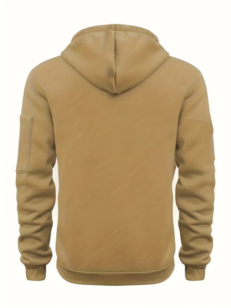 Fashion Street Style Set, Casual Versatile Jacquard Hooded Sweatshirt And Long Pants 2pcs Outfit, Men'S Clothing