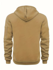 Fashion Street Style Set, Casual Versatile Jacquard Hooded Sweatshirt And Long Pants 2pcs Outfit, Men'S Clothing