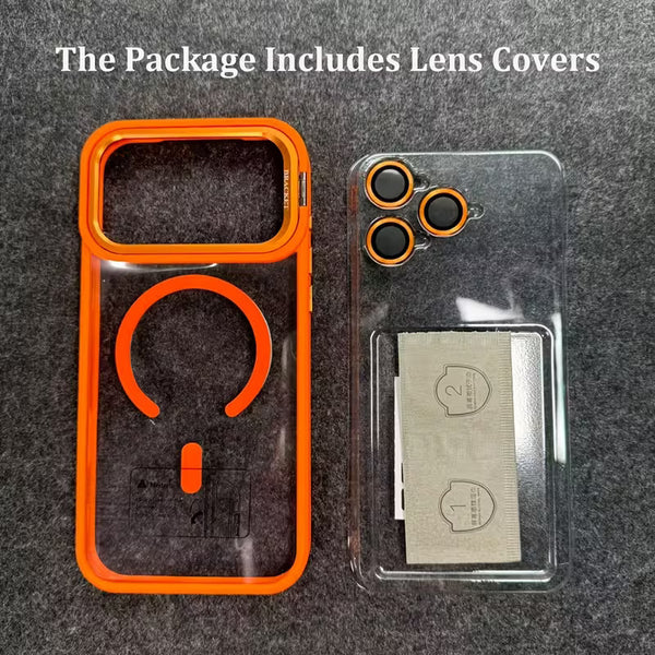Luxury Clear Magnetic Phone Case Compatible with iPhone 17 Pro Max Shockproof Lens Protection Cover