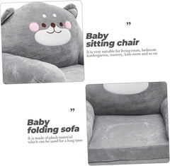 Cozy Kid Folding Sofa, Plush, Washable Lounge Chair for Playroom & Nursery, Foldable Soft Toddler Chair for Reading Relaxing Sleeping