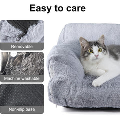 Cat Sofa 66x48x33cm Cat Couch Bed Pet Size 15-20 Stylish Cats Bed Catties Fluffy and Soft Catd Sofa Beds Small Dog Sofas Beds for Dogs and Cats for Small and Medium Dogs
