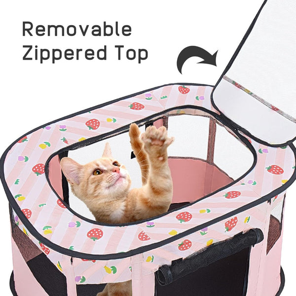 Foldable Pet Playpen, Portable Dog Cat Playpen, Soft Portable Dog Crate, Outdoor/Indoor Exercise Kennel, Dog Cage for Pets