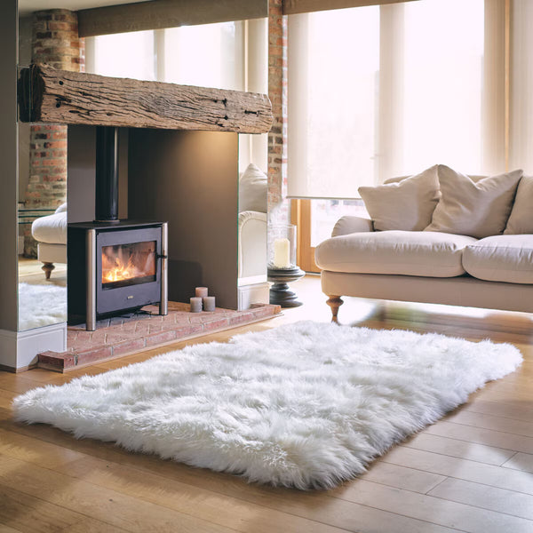 Bowron Sheepskin Area Rug 120 X 180Cm in Champagne