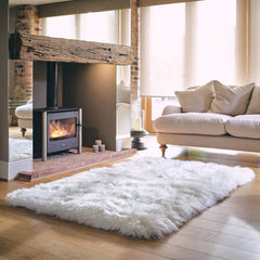 Bowron Sheepskin Area Rug 120 X 180Cm in Champagne