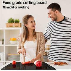 Large Black High-Tenacity PET Cutting Board With Protective Lip - Food-Safe Durable Countertop Protector For Kitchen Essentials, Scratch-Resistant Easy-Clean Design, Ideal For Holiday Gifts, Cutting Boards For Kitchen, Meal Preparation