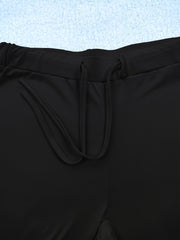 European and American Spring/Summer New Fashion Women's Bottoms: Flared Straight-Leg Pants with Classic English Text Print, Daily Casual Butt-Lifting Peach Butt Long Pants, Three-Piece Set