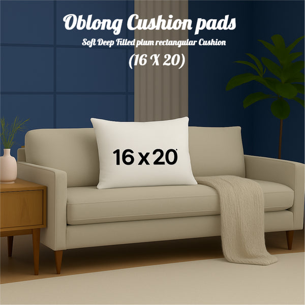 Oblong Cushion Pads Rectangular Shape Deep Fill Inner Insert Hollowfiber Cushions