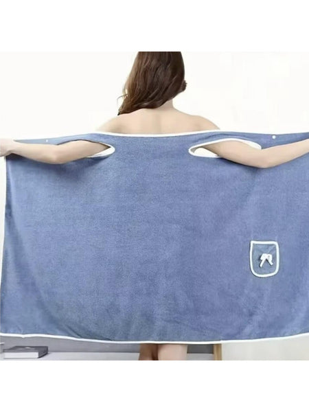 Women'S Coral Fleece Bathrobe, 1 Count Soft Absorbent Bath Skirt, Ladies Wearable Bath Towel, Bathrobe for Beach Spa Sauna Shower
