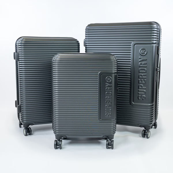 Superdry 3 Piece Hardside Luggage Set in Black