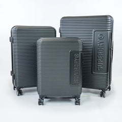 Superdry 3 Piece Hardside Luggage Set in Black