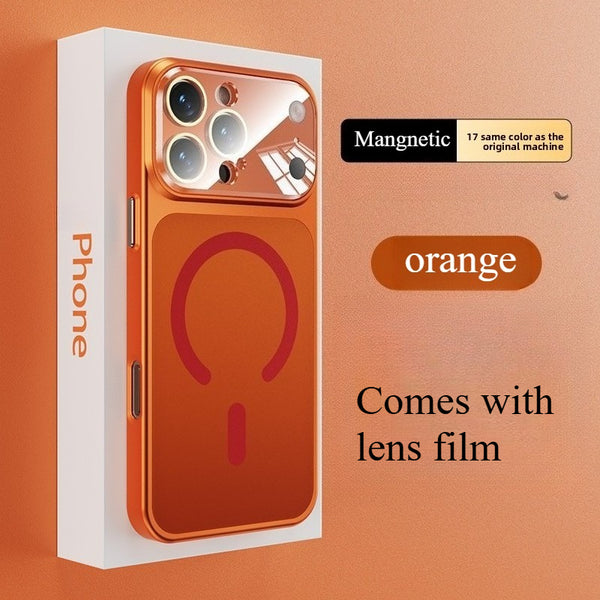 Full Coverage Magnetic Glass Phone Case Shockproof Drop Protection Ultra Thin Matte Finish Compatible with iPhone 17 16 15 Pro Max Series Models