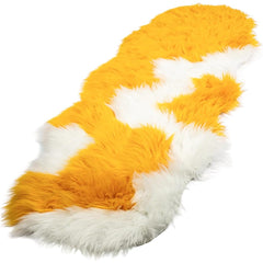 Fluffy Faux Sheepskin Rug 60 x 180 cm, Soft Shaggy Runner Rug for Bedroom and Living Room, Washable Non Slip Faux Fur Carpet
