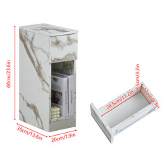 Slim Bedside Table, High Gloss Narrow Nightstand, Small Bedside Cabinet with Storage Space Saving for Bedroom Storage Unit, Living Room Small Sofa Side End Table