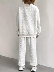New Women'S Clothing Set Featuring Textured Fabric, Long-Sleeve Sweatshirt, And Long Pants, Stylish And Versatile for Casual Wear