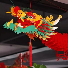 3D Chinese New Year Dragon Decorations | Plastic Hanging Animal Garland for Lunar New Year, Chinese Spring Festival, Christmas, School Party Events, Valentine'S Day, and New Year Gifts