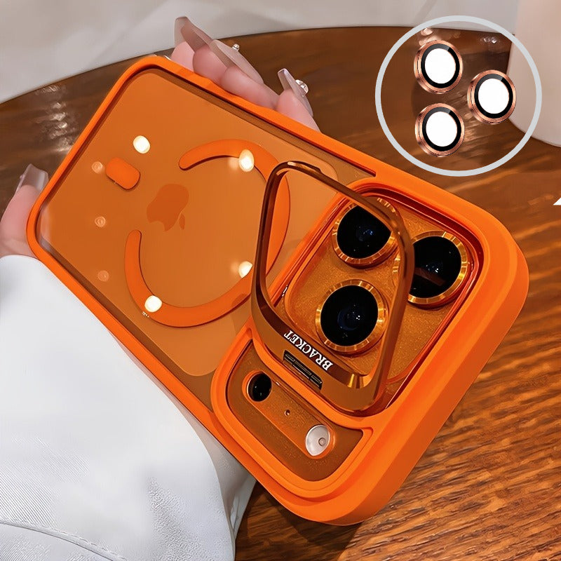 Phone Case - 2pcs (1pc Phone Case And 1pc Camera Lens Protector) Luxury Magnetic Shockproof Phone Case Compatible with Iphone 17, 16, 15, 14, 13, 12, 11 Pro Max Plus Air 16E, Featuring a Lens Holder And Glass Lens Protector