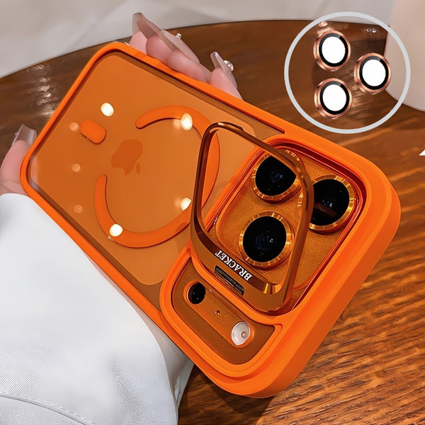 Phone Case - 2pcs (1pc Phone Case And 1pc Camera Lens Protector) Luxury Magnetic Shockproof Phone Case Compatible with Iphone 17, 16, 15, 14, 13, 12, 11 Pro Max Plus Air 16E, Featuring a Lens Holder And Glass Lens Protector