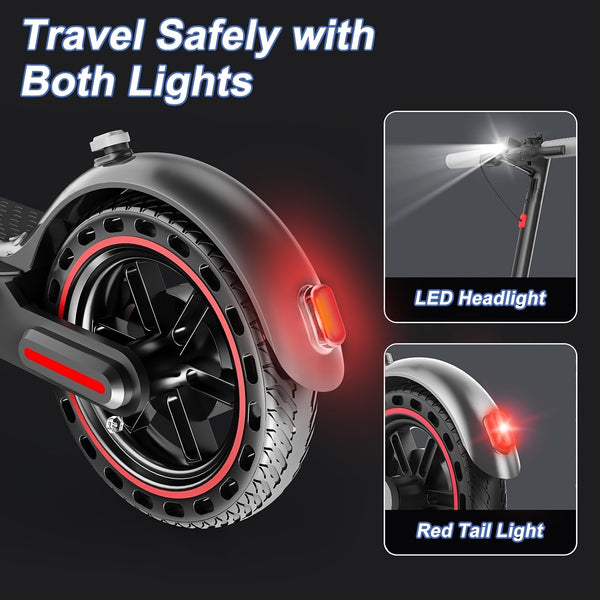 Adult Electric Scooters, T4 Adult Electric Scooter, 8.5-inch Solid Tires, 30-kilometer Range, 3 Speed Modes, Foldable Electric Scooter with APP, for Adult
