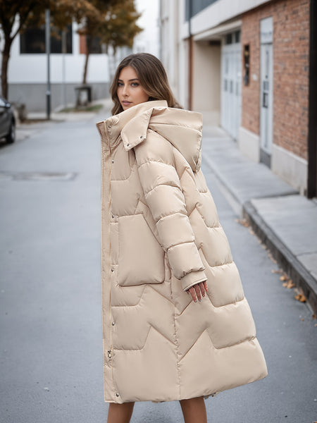 Women's Padded Coat, Long Style Outerwear, Fashionable New Winter Arrival, Warm Casual Thickened Padded Jacket