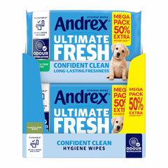 Andrex Ultimate Fresh Hygiene Wipes Mega Odour Control Moist Toilet Tissue 10 X 56 Wipes