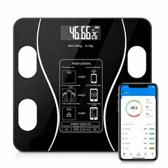 Bluetooth Smart Body Fat Scale 180kg Digital BMI Weight Scale with App Body Composition Analyser LED Display Wireless Bathroom Scale