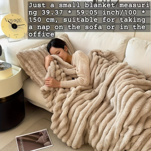 Luxurious Faux Rabbit Fur Throw Blanket