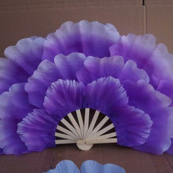 Large Double-Sided Peony Flower Dance Fan - Elegant Square Petal Fan Suitable for Parties, Festivals, Group Performances, Chinese Cultural Props, Plastic Floral Fan for Decor & Traditional Dance Practice