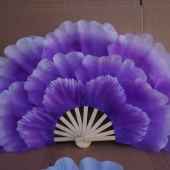 Large Double-Sided Peony Flower Dance Fan - Elegant Square Petal Fan Suitable for Parties, Festivals, Group Performances, Chinese Cultural Props, Plastic Floral Fan for Decor & Traditional Dance Practice