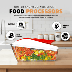 AEX 4-in-1 Manual Vegetable Chopper | Onion Dicer & Slicer | UK Kitchen Gadget | Time-Saving Meal Prep Tool