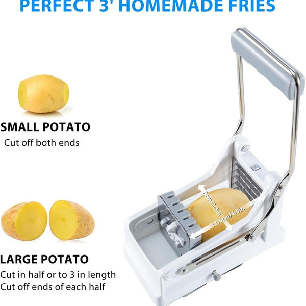 Chipper Potato Slicer with 2 Blade Options, Suction Base for Safe and Easy