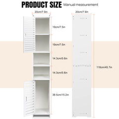 Bathroom Cabinet Bathroom Storage Units Floor Standing Display Cabinet, Free-standing Floor Cabinets,Home Storage Furniture Organizer Cupboard Unit for Kitchen,Hallway,Bedroom,20L×20W×116H CM