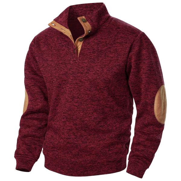 Men'S Long-Sleeve Casual Knit Shirt with a Stand Collar for Autumn And Winter, Suitable for Golf And Camping, Sold in a Set of Three
