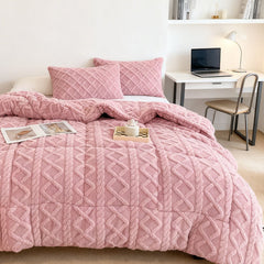 Luxury Taffeta Comforter Thick Warm Comforter, Heavy Warm Winter Comforter Core, Modern Ultra Soft Thick Weighted Blanket All Season Fluffy Fleece Quilt Beddin, Ideal Bedding Gifts for Christmas Mother's Day Valentine's Day Festival, Single Double King Su