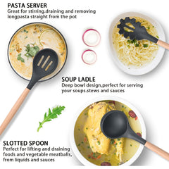 12 Silicone Kitchen Utensil Set, Non Stick Baking Cooking Utensils Cooking Spoon Tools