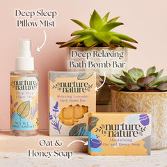 Nurture by Nature RELAX & CALM Pamper Gifts for Women - Mothers Day Hamper - Relaxation Gifts for Women with Lavender Mist, Bath Salts, Candle & More - Bath Sets, Mothers Day Gifts, Spa Sets