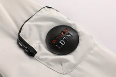 Multiple Pocket Design Men's Embroidery Long Sleeve Zip Up Drawstring Hooded Jacket, Men's Stand Collar Thin Jacket for Spring Outdoor