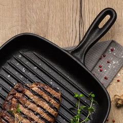 Tramontina Cast Iron Square Griddle Pan, 27Cm