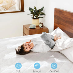 4B Quilted Waterproof Mattress Protector Extra Deep 30cm with Quilted Top Layer and All-Around Elastic, Designed for Stable Mattress Fit and Easy Maintenance, Suitable for Home Use, Guest Rooms and Let Properties, Available in Single Small Double 4FT Doub