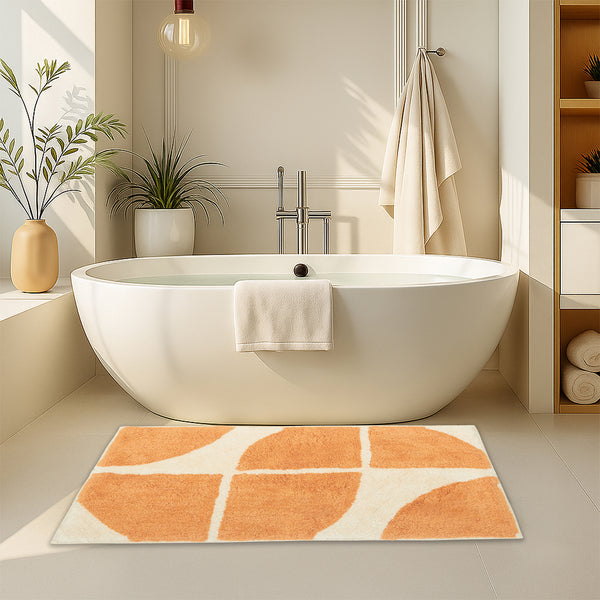 Stockholm Bath Mat with Non-Slip Backing – Super Soft, Water Absorbent, 100% Cotton Blend, Quick-Drying Bathroom Toilet Floor Rug, 50 x 8 cm