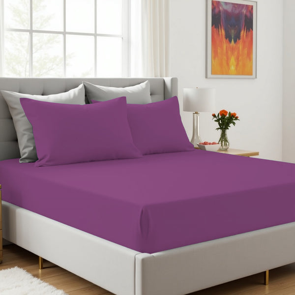 Surprise Colour Plain Dyed Fitted Sheet or Pillowcase | Each Order Delivered in a Random Colour | Single, Double, King Sizes & Pillowcases Sold Separately | Soft, Breathable, Durable Bedding | Easy Care Fabric | LOCAL WAREHOUSE | UK SELLER