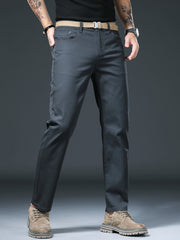 Men's Slim Straight-Leg Casual Pants, Skin-Friendly & Breathable, Perfect Gift for Him. Essential Trousers for Office Commute & Daily Leisure, Ideal for Spring and Autumn, Suitable for Both Business and Casual Occasions.
