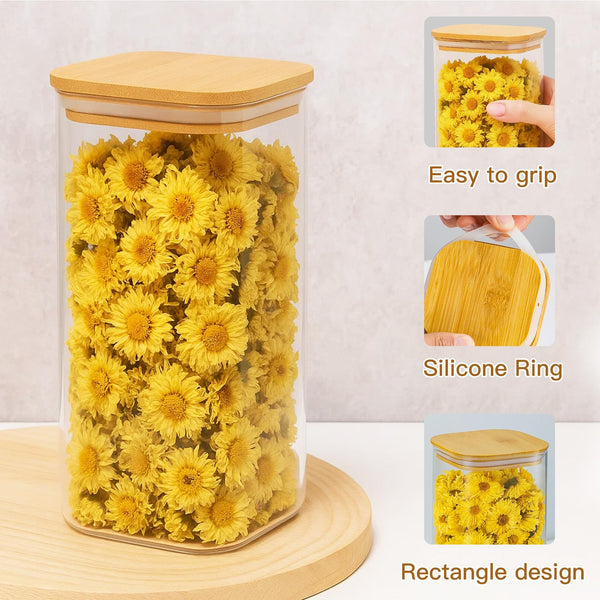 Glass Storage Jars with Lids Airtight Spaghetti Pasta Storage Container Kitchen Containers Clear Food Storage containers for Spaghetti Pasta Oats Cereal Rice