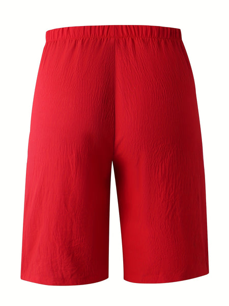 Circle 3pcs Set Standard Size Women's Shorts Casual Beach Pants with Pockets