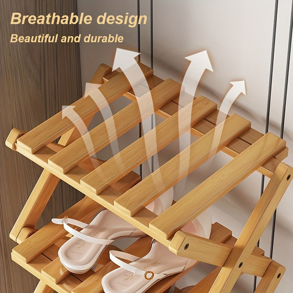 1pc Free Installation Retractable Shoe Rack, Foldable 3-9 Layer Shoe Rack, Small Narrow Doorway Home, Multi-layer Simple Shoe Cabinet
