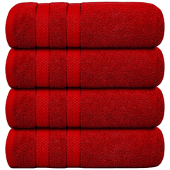 4 X Large Jumbo Bath Towels 100% Egyptian Cotton -75 x 150 cm- Soft Quick Dry Hotel Spa Big Bathroom Towels Set