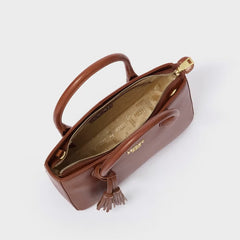 Osprey Belgravia Leather Crossbody Grab Bag in Brown